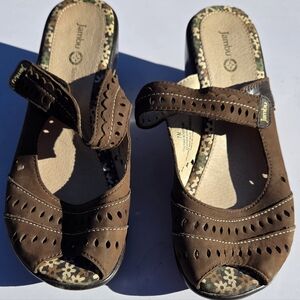 Jambu Brown Cut-Out Mules